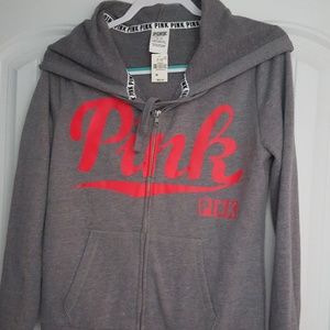 VS PINK zip front hoodie-Medium